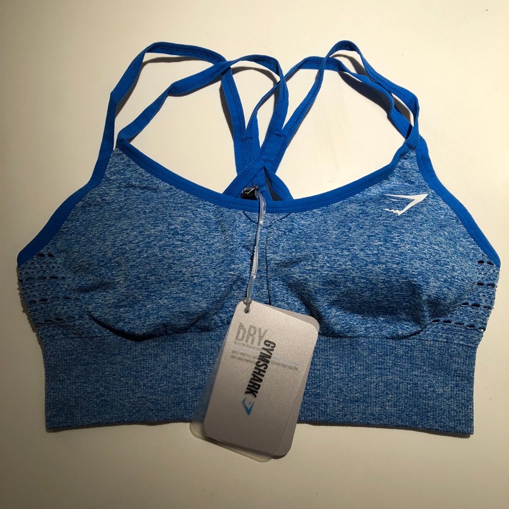 Gymshark Seamless Cross-Back Sports Bra, Blueberry